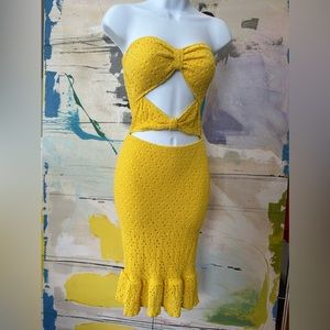 NIGHTCAP CLOTHING CUTOUT LACE DRESS / XS